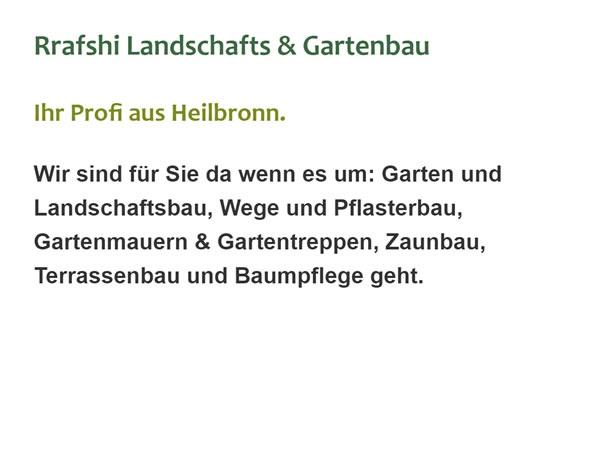 Landschaftsbau für  Löwenstein, Beilstein, Spiegelberg, Oberstenfeld, Obersulm, Lehrensteinsfeld, Wüstenrot und Abstatt, Ellhofen, Untergruppenbach